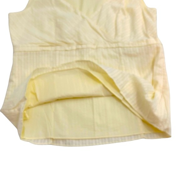 Ann Taylor Factory Sleeveless Striped Yellow Faux Wrap V-Neckline Top Size 10 - Picture 5 of 13